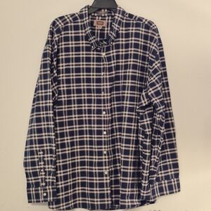 The Foundry Supply Co Mens Plaid Shirt 5 XL Button Down Long Sleeve Shirt